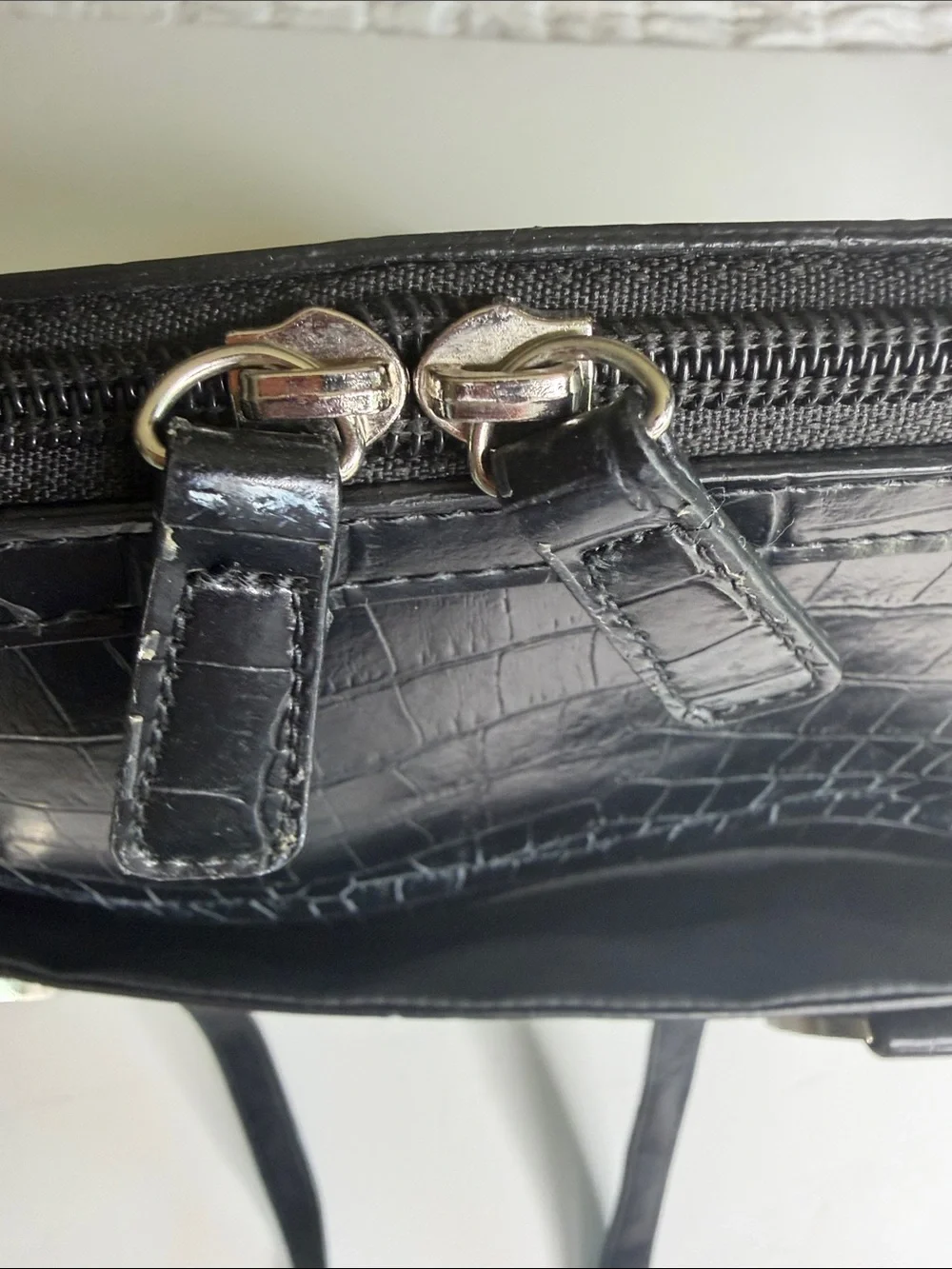 Coldwater Creek Black Leather Laptop/Computer Handbag Tote